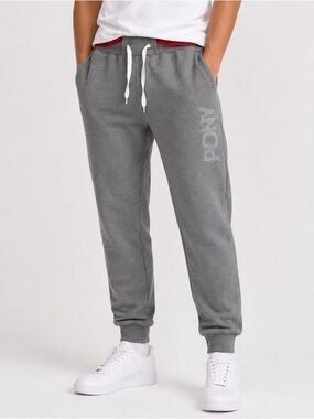 PONY - Grey Jogger Sweatpants - Red Detail - Size Large